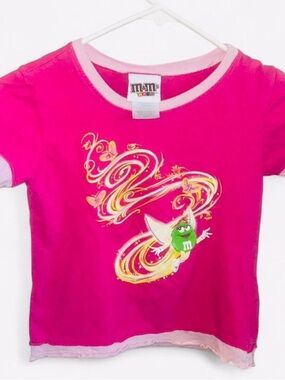 M&M'S Hot Pink Short Sleeve Tee with Green M&M Graphic